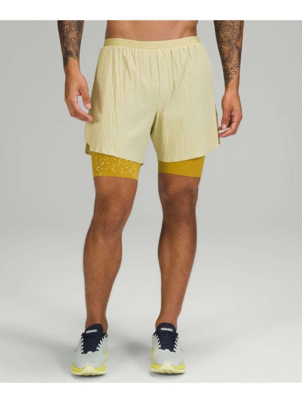 Lululemon Surge Lined Shorts Special Edition Men’s Small Dew Green Auric Gold